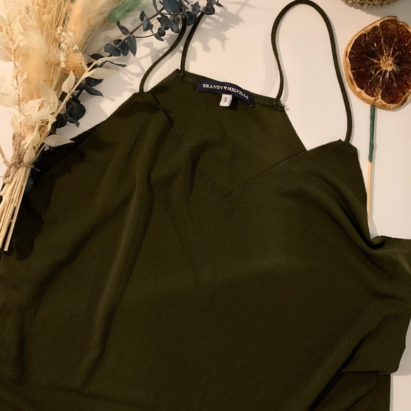 Brandy Melville Dark Green Dressy Cami Swing Top - Picture 1 of 13